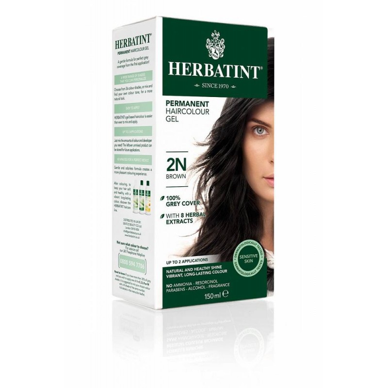 Naturalna, ziołowa farba do włosów Herbatint 2N - brąz