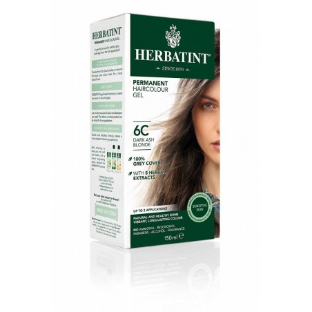 Naturalna, ziołowa farba do włosów Herbatint 6C - Ciemny popielaty blond
