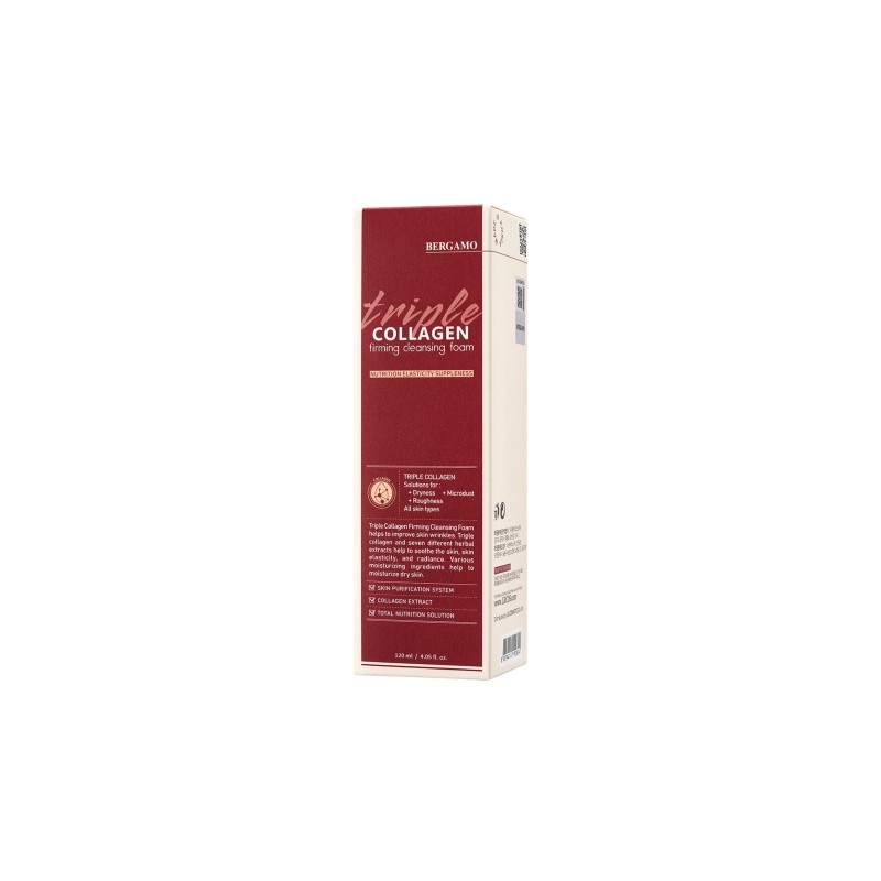 Pianka oczyszczająco - ujędrniająca do oczyszczania twarzy, Bergamo Triple Collagen 120ml.