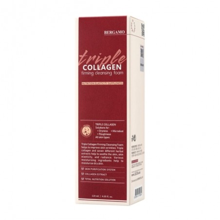 Pianka oczyszczająco - ujędrniająca do oczyszczania twarzy, Bergamo Triple Collagen 120ml.