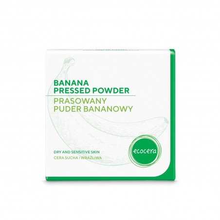 Prasowany Puder Bananowy dla cery suchej i wrażliwej, Ecocera Green Line, 10g.