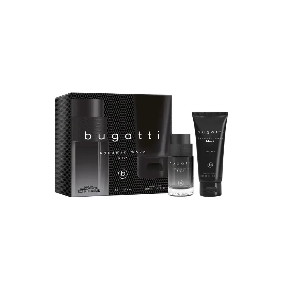 Bugatti Dynamic Move Black - Zestaw dla mężczyzn woda toaletowa 100ml + żel pod prysznic 200ml.