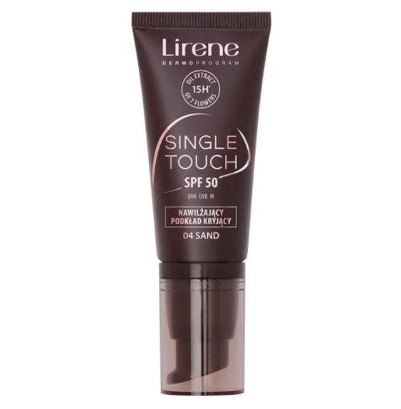 Lirene SINGLE TOUCH Nawilżający podkład kryjący SPF50, 04 Sand, 30 ml