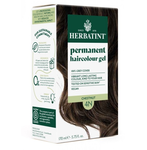 Naturalna, ziołowa farba do włosów Herbatint 4N - Kasztan