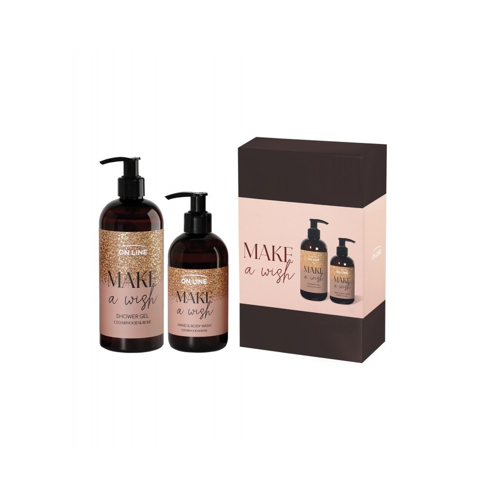 Zestaw upominkowy Make a Wish Online MYDŁO DO CIAŁA 250 ML + ŻEL POD PRYSZNIC 400 ML, Online
