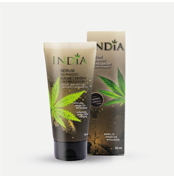 Serum z olejem konopnym dla suchej skóry, India Cosmetics 50 ml