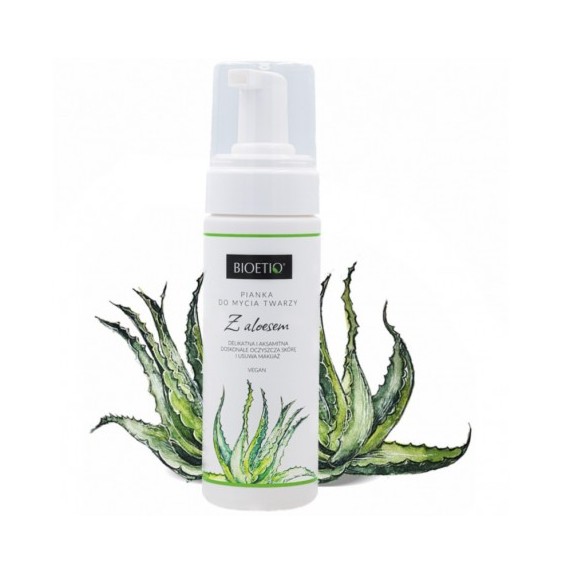 Pianka do mycia twarzy z aloesem, Bioetiq 150ml.