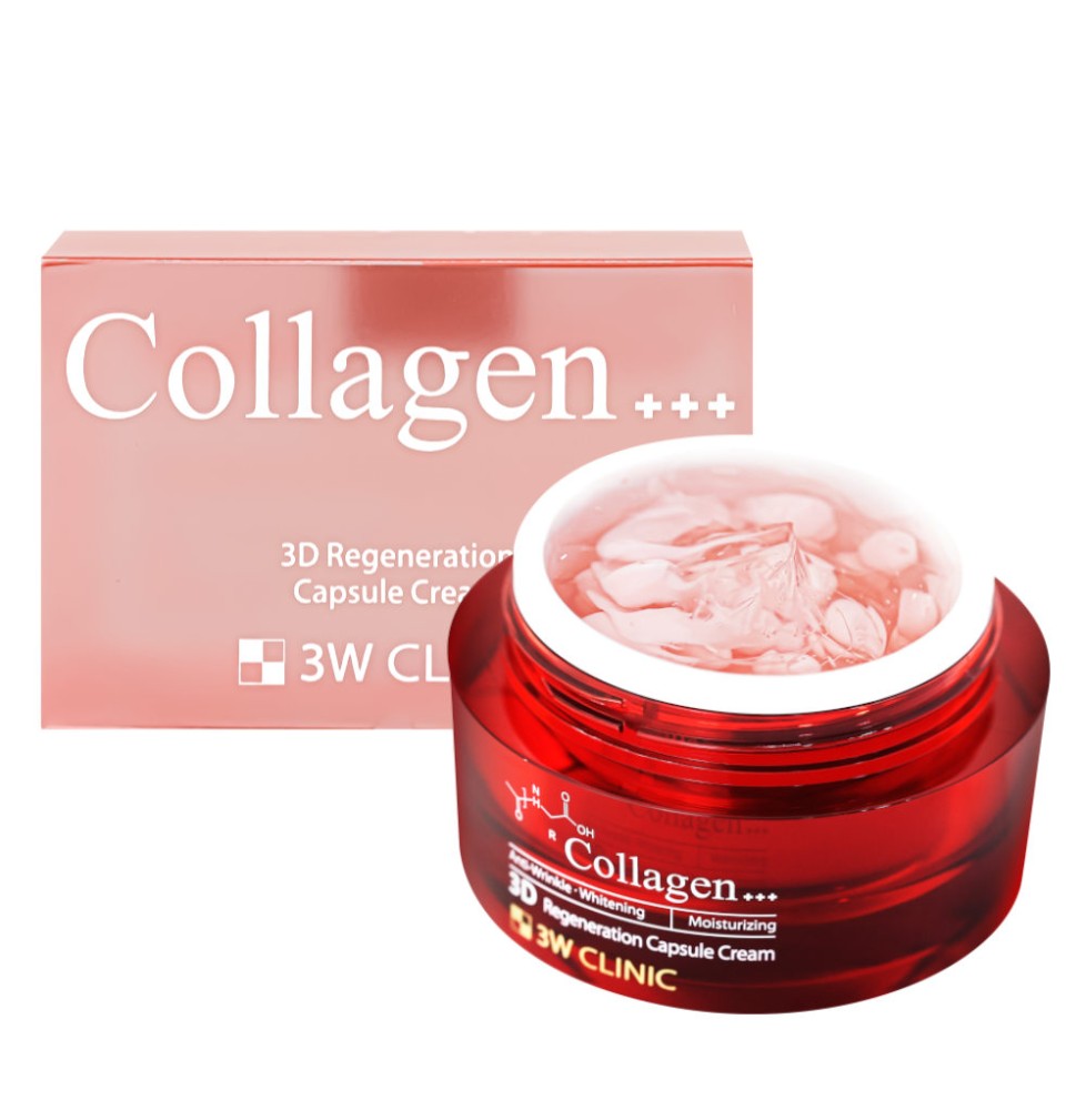 3W CLINIC Collagen 3D krem do twarzy z kolagenem, peptydami i bakuchiolem 55g