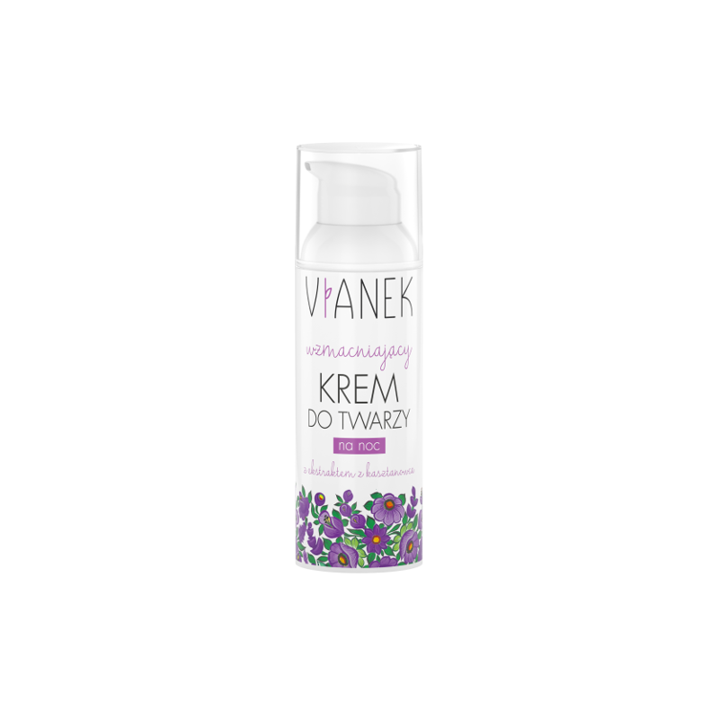 Krem wzmacniający do twarzy na noc, Vianek 50 ml.