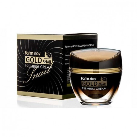 Krem do twarzy ze złotem i ekstraktem ze śluzu ślimaka, FarmStay Gold Snail Premium Cream 50ml